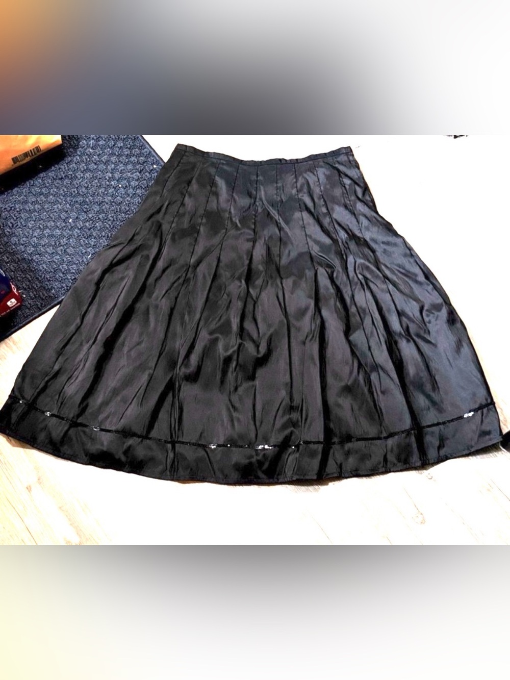 vintage Melanie Lyne box-pleated black midi skirt size 10